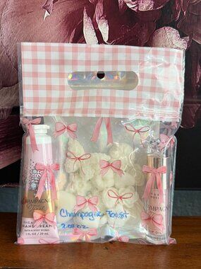 NEW 3-Pc CHAMPAGNE TOAST Hand Lotion, Wax Melts & Lip Oil Bath & Body Works